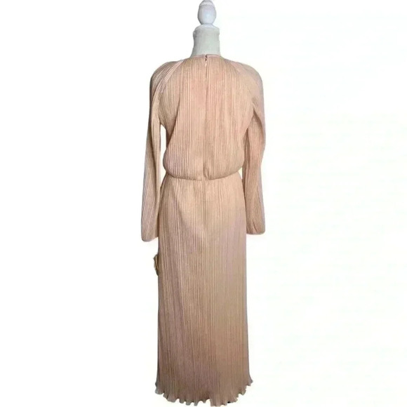 Vintage 70s Marita By Anthony Muto Gown Size 12 Deadstock NWT Peach Pleated - Picture 4 of 15